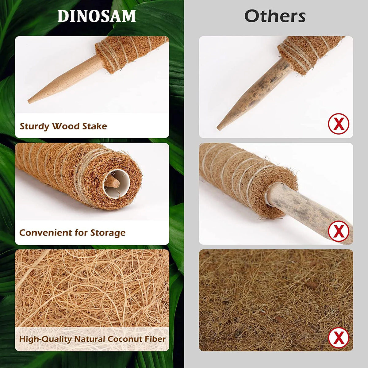 4 PCS Coir Plant Support Pole for Climbing Plants U8494