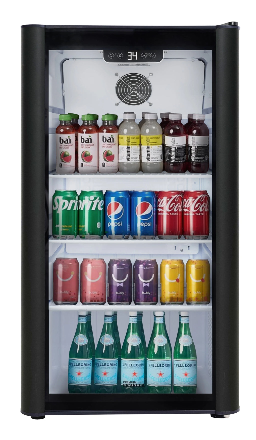 Glass Door Display Refrigerator 3.1 cu ft Black W254