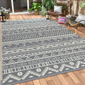 6x9ft Grey White Reversible Outdoor Rug B314412