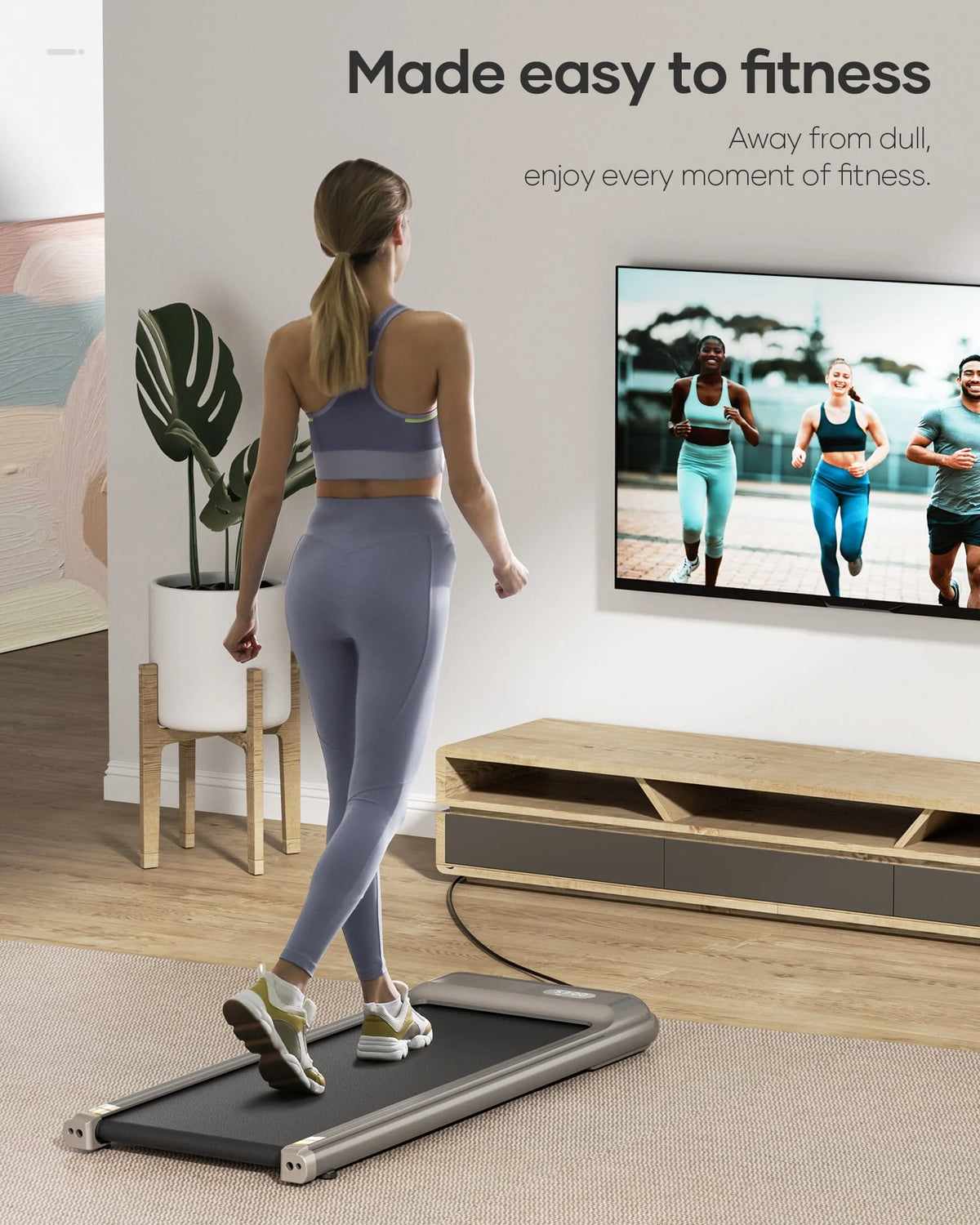 Treadmill Walking Pad with Remote Control 2 in 1 Portable J34800