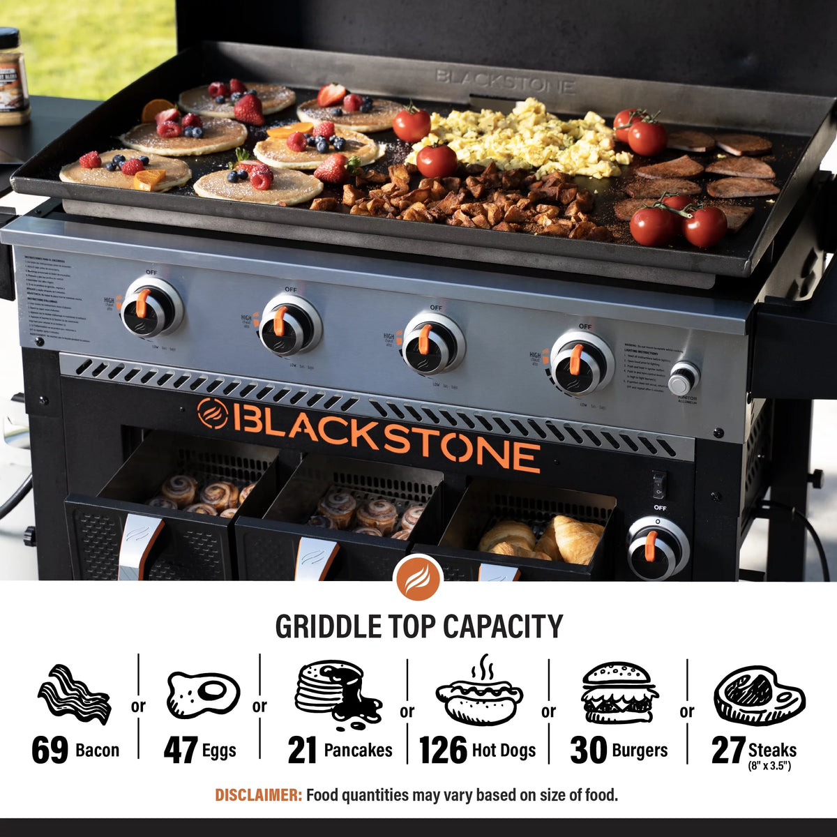 4-Burner Propane Griddle with Air Fryer and Hood R250488