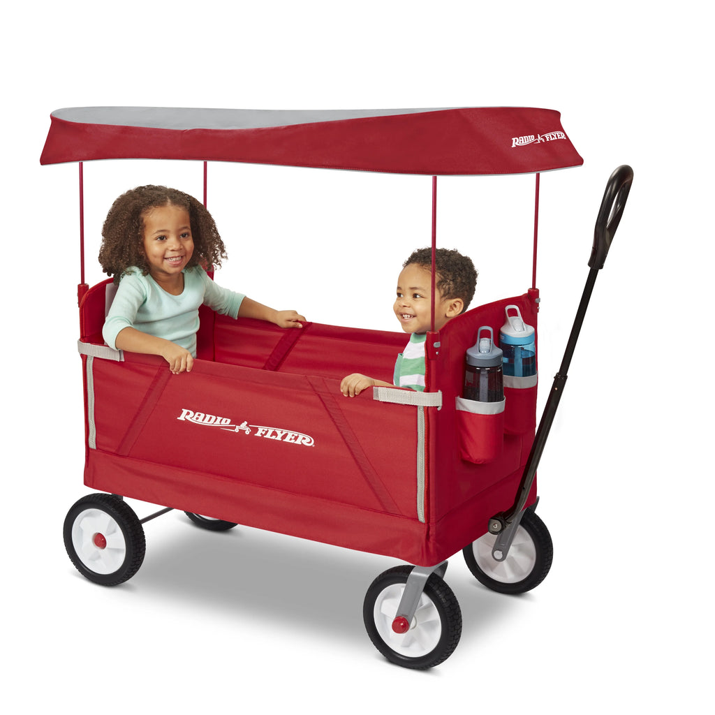 3-in-1 Folding Kids Wagon with Canopy, Red A87427