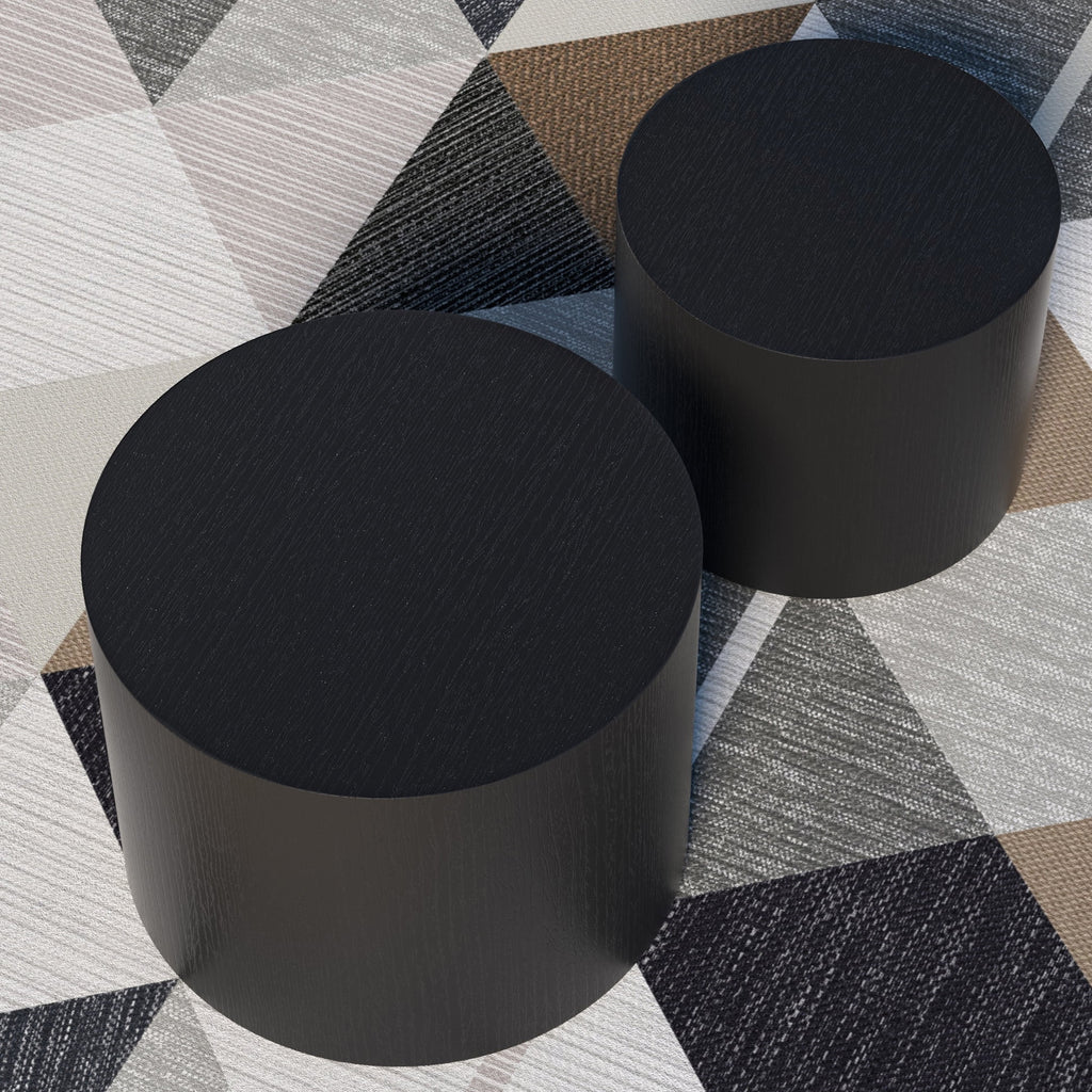 Black Oak Veneer Nesting Table Set of 2 K671145