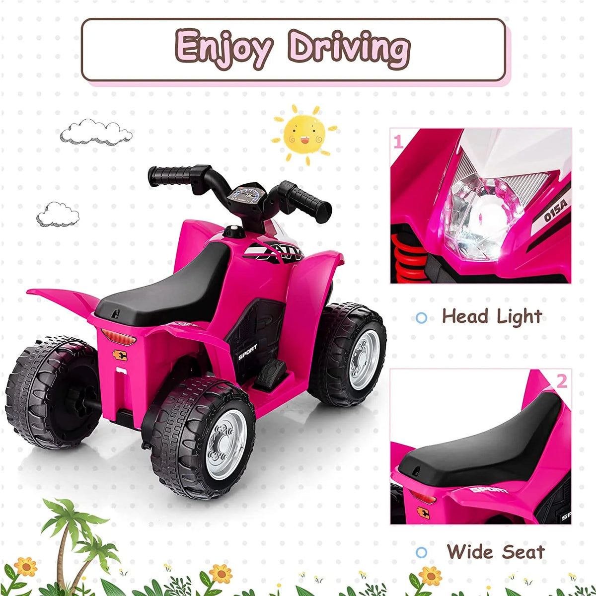 Blue 6V Battery Powered Kids Ride On ATV M81042