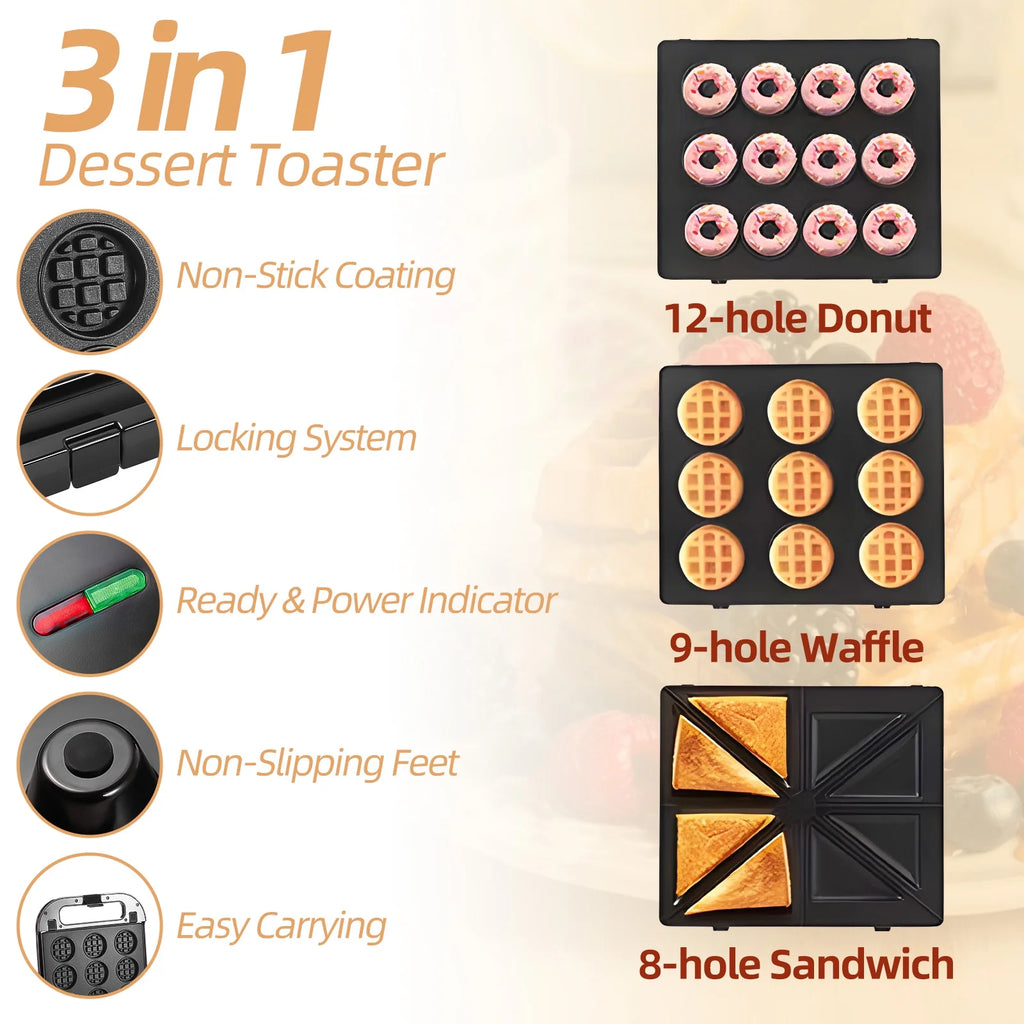 3-in-1 Nonstick Dessert Maker with Removable Plates F17448