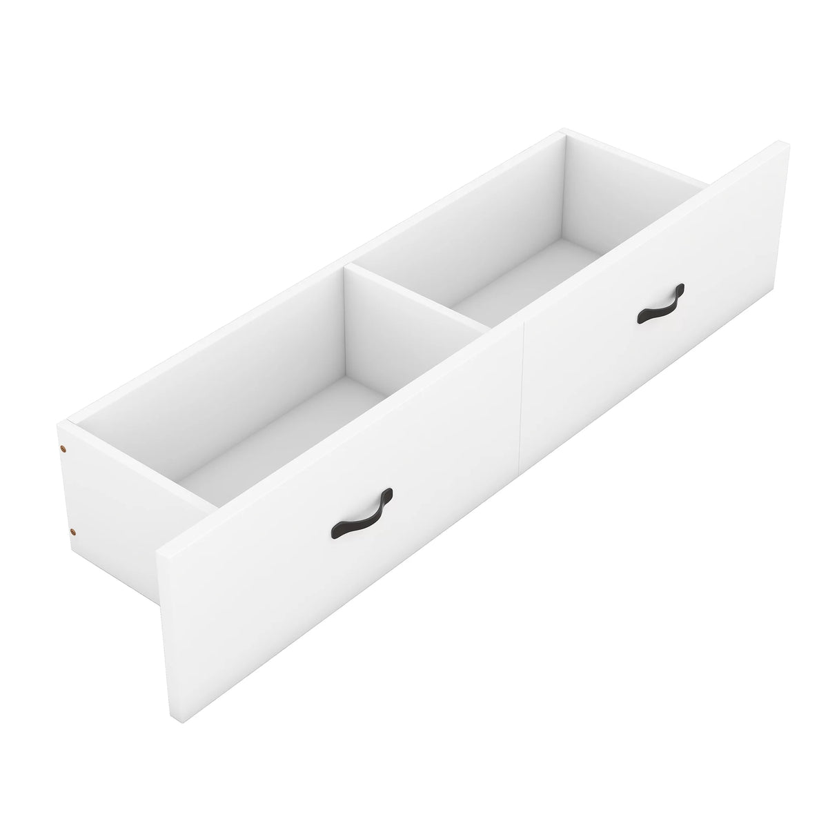 Full Size White Murphy Bed with USB Port and 2 Storage Drawers L4287