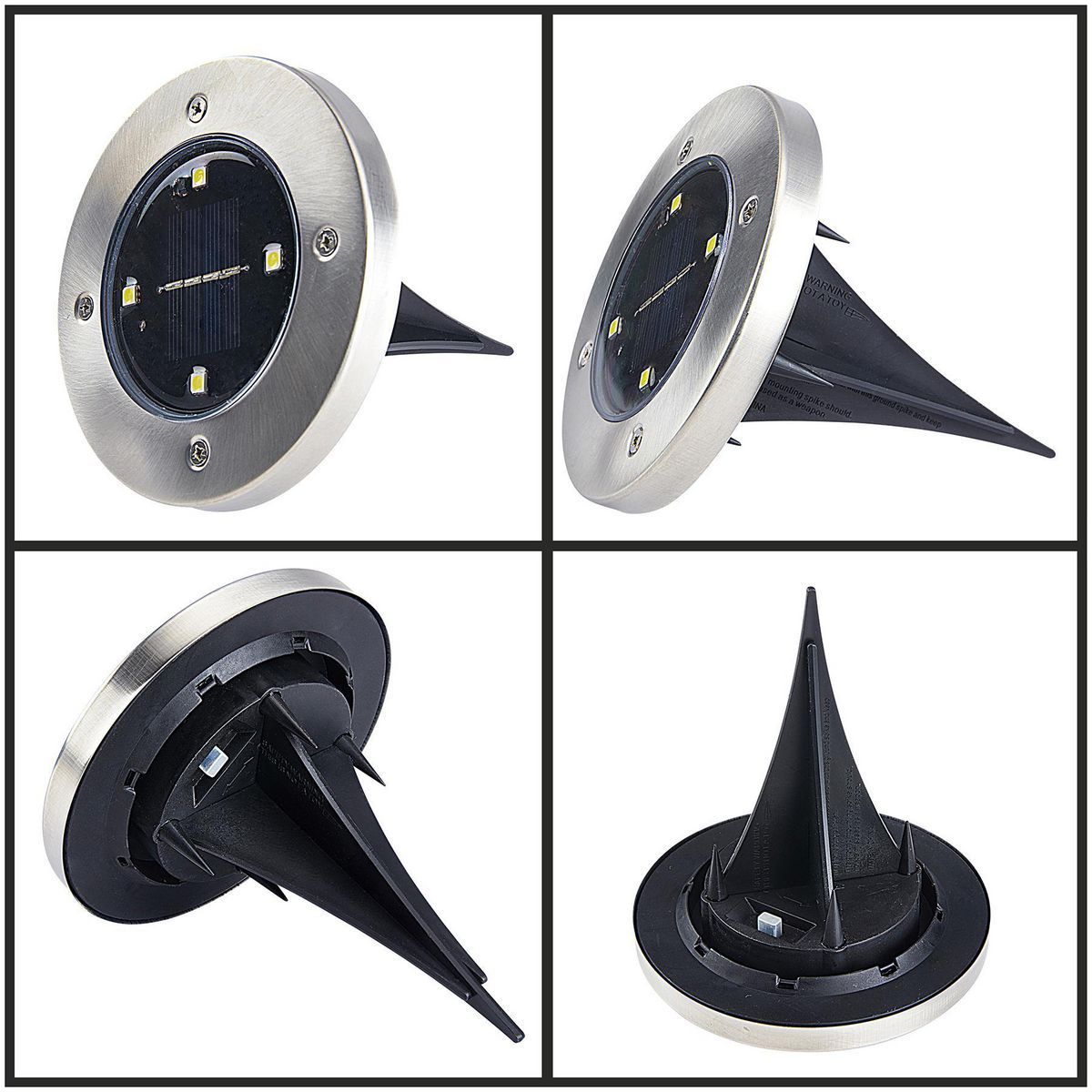 Solar LED In-Ground Disk Lights 4-Pack G992213