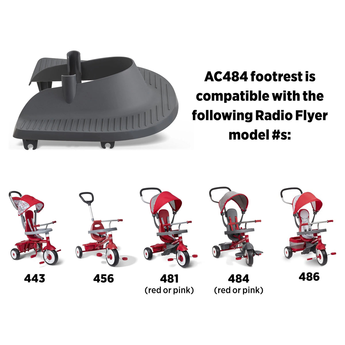 Gray Front Wheel Footrest Accessory F3785