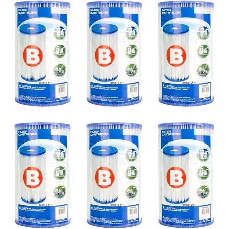 Intex Swimming Pool Type B Replacement Filter Pump Cartridge 6 Pack S551892