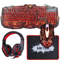 Wired Gaming Keyboard and Mouse Combo with LED Headset Set C132193