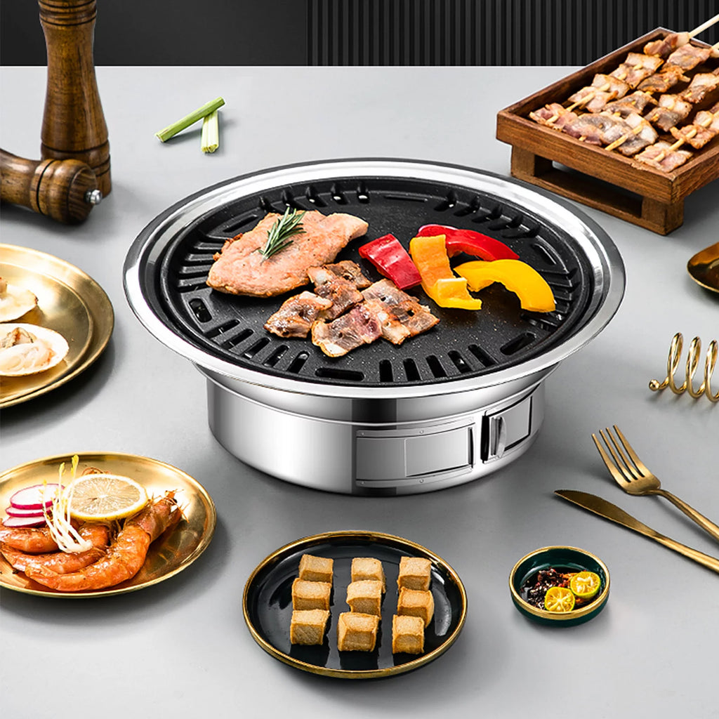 Charcoal Grill Non-stick Portable Stainless Steel BBQ Stove W1696