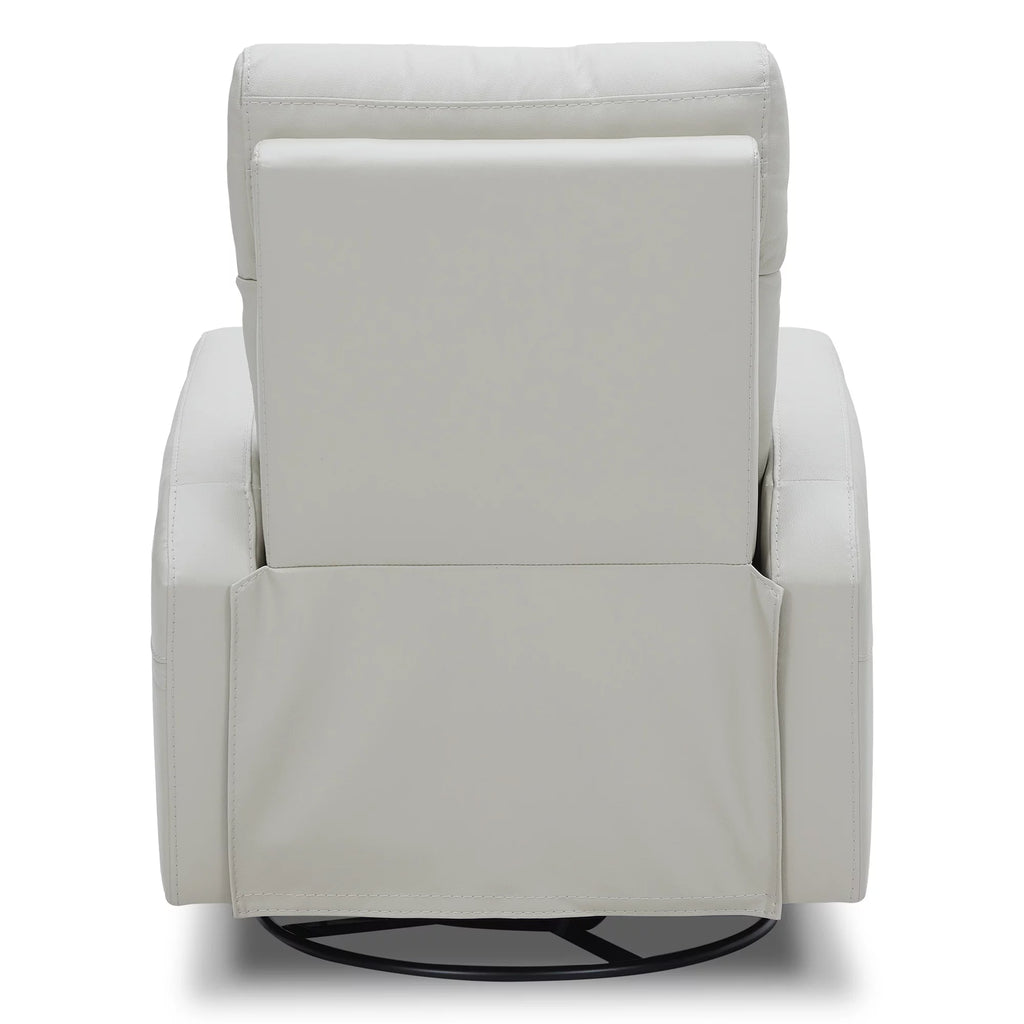 White Leather Power Swivel Glider Recliner X525731