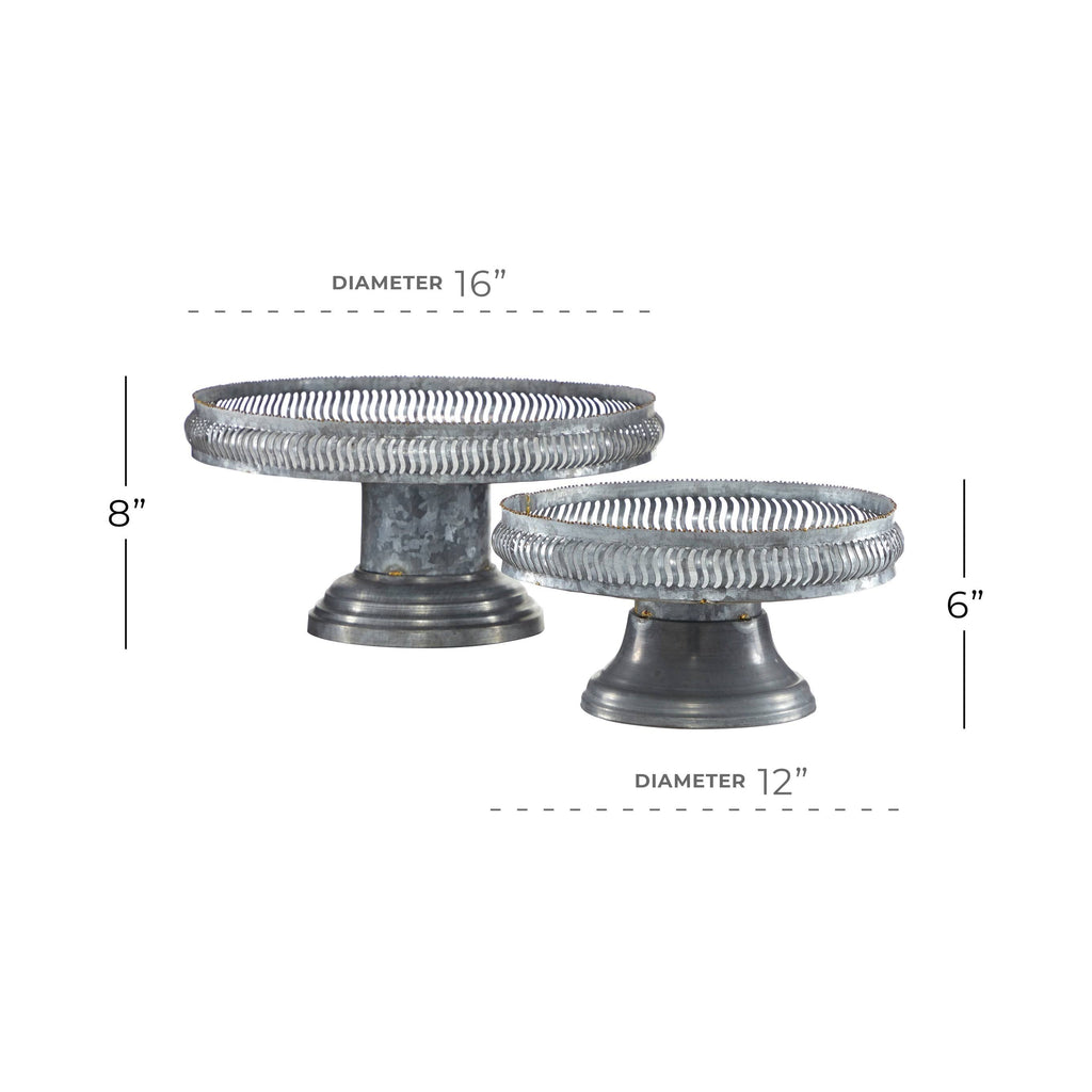 Round Gold Metal Set of 2 Cake Stand P392
