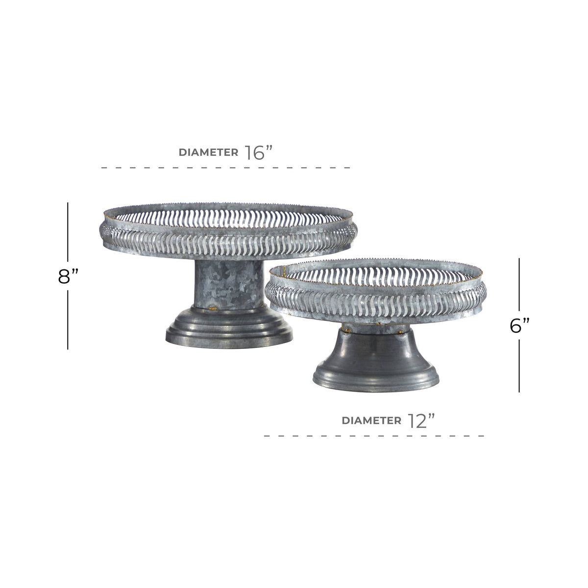 Round Gold Metal Set of 2 Cake Stand P392