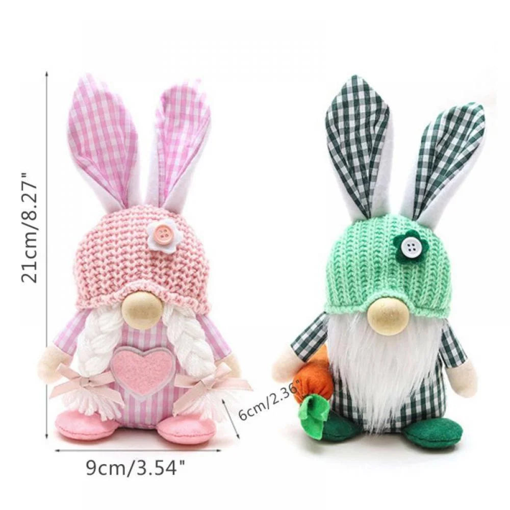 1/2 Pcs Plush Easter Bunny Handmade Swedish Tomte Elf Stuffed Doll Rabbit Ornaments X7175