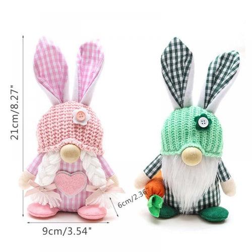 1/2 Pcs Plush Easter Bunny Handmade Swedish Tomte Elf Stuffed Doll Rabbit Ornaments X7175