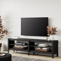 Black Wood TV Stand with 4 Open Shelves K77851