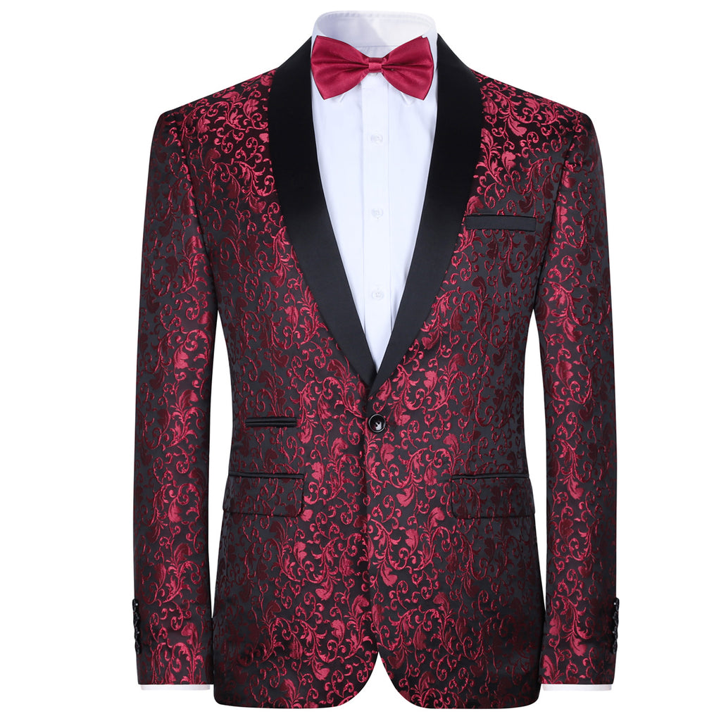 Floral Blazer with Notched Lapel J12796