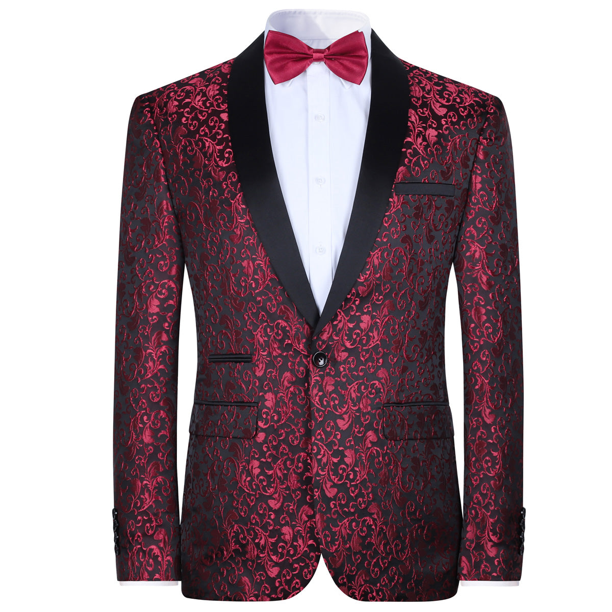 Floral Blazer with Notched Lapel J12796