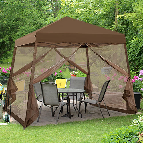 10' x 10' Pop Up Canopy Tent with Mosquito Netting W6392