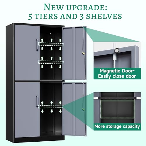 White Metal Storage Cabinet with Lock O111