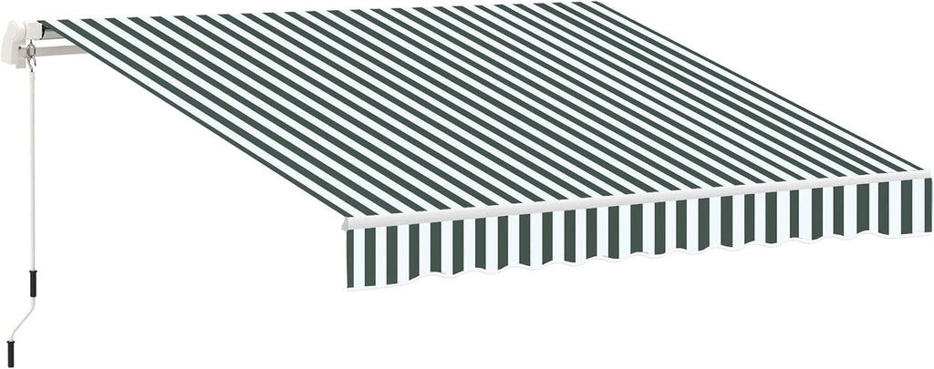 Green White Retractable Patio Awning E359