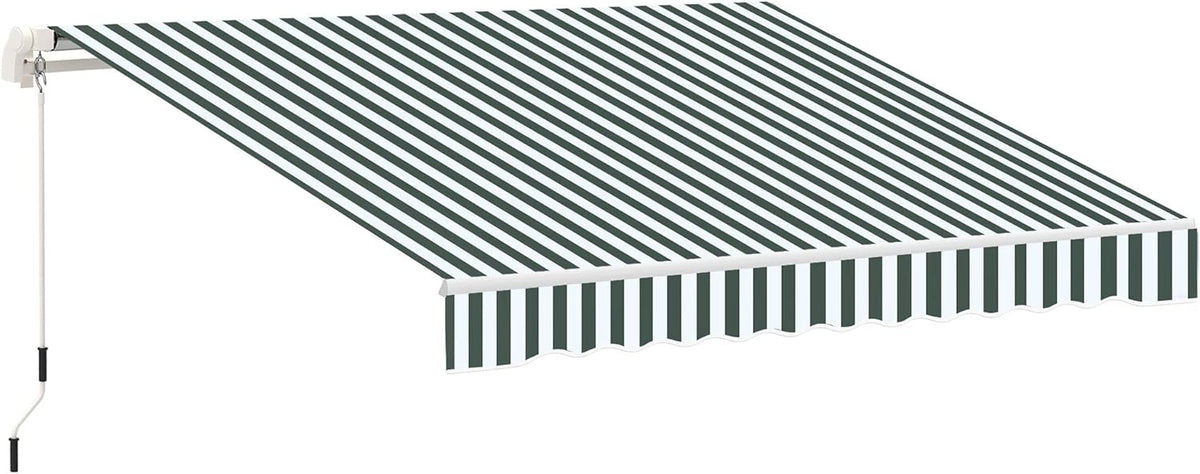 Green White Retractable Patio Awning E359