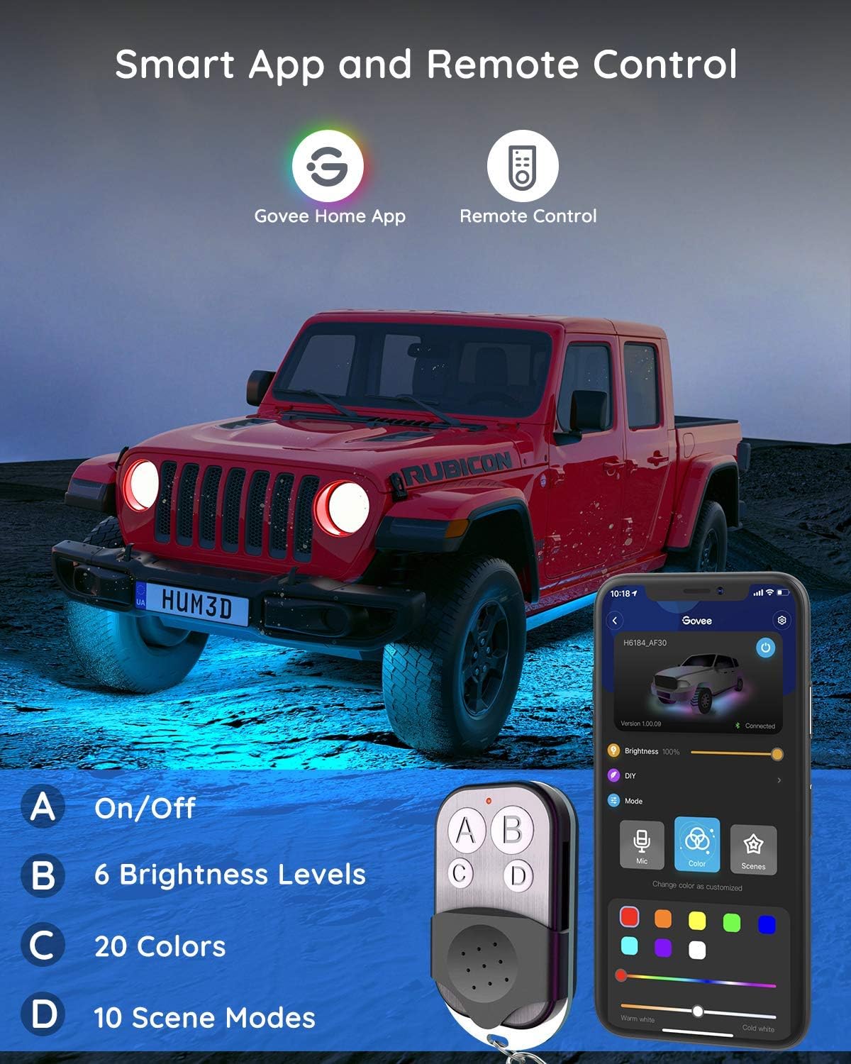 Smart Under Car Lights with App Control, RGBIC, Pack of 2 M828792