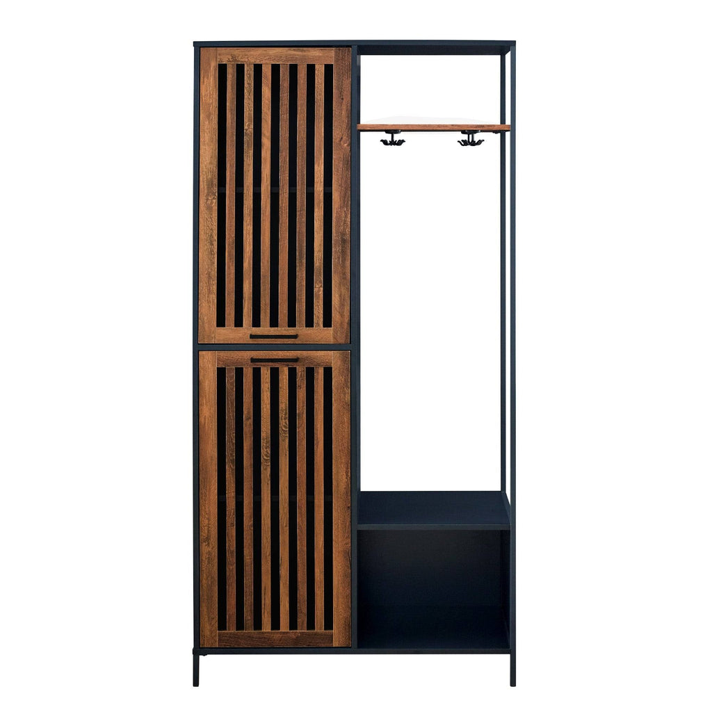 72-Inch Slat Door Hall Tree, Dark Walnut B51213