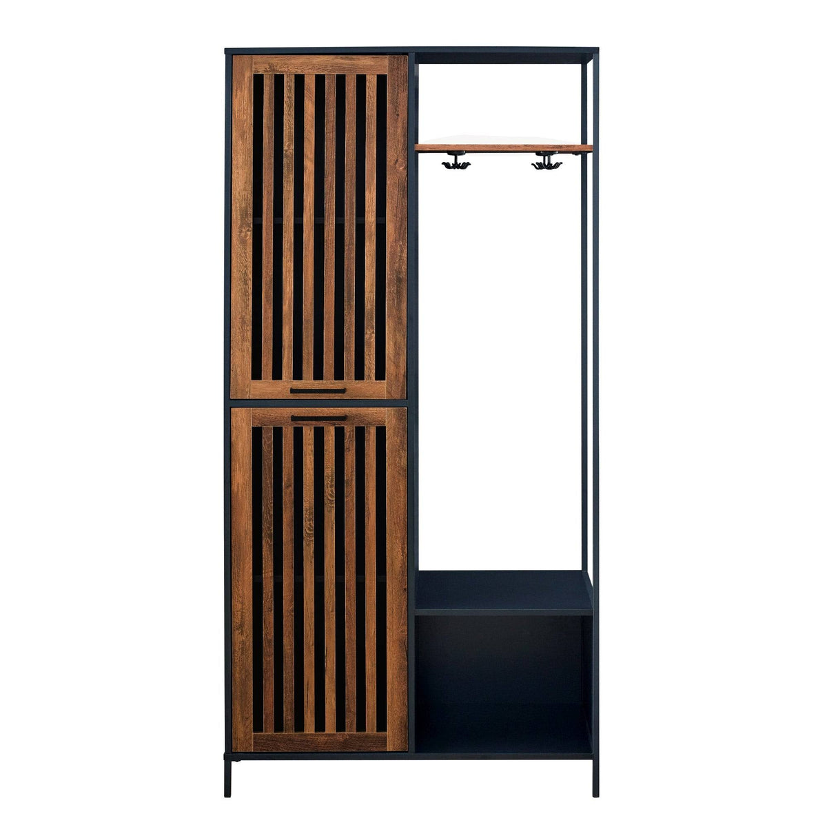 72-Inch Slat Door Hall Tree, Dark Walnut B51213