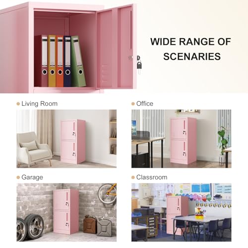 2 Door Metal Storage Cabinet with Locking Doors and Shelves G6240