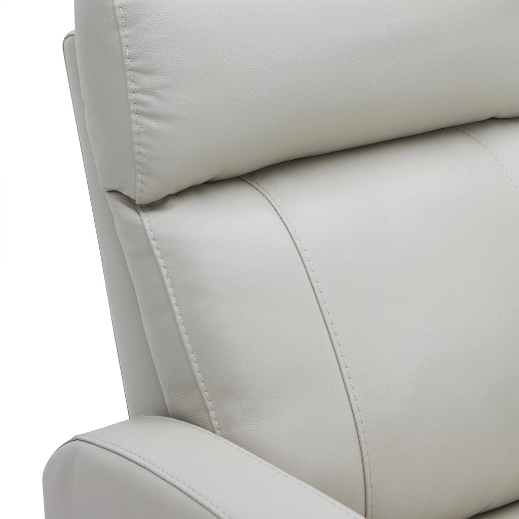 White Leather Power Swivel Glider Recliner X525731