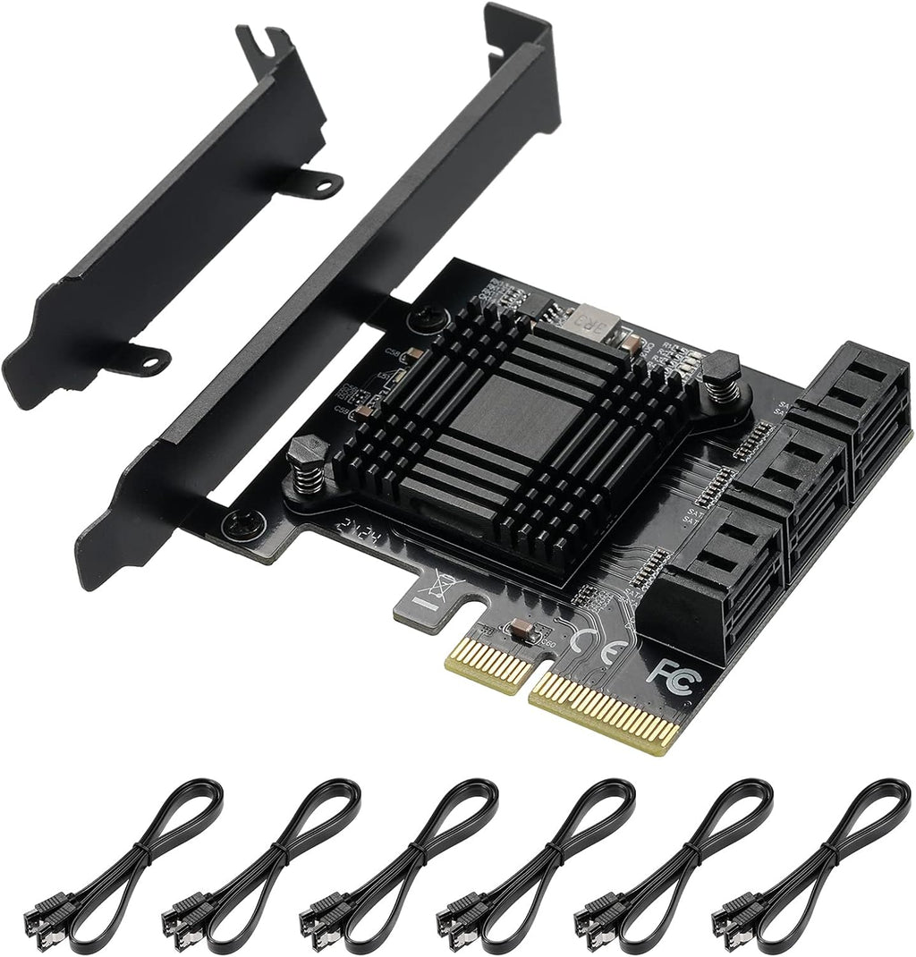 PCIE to SATA 3.0 6 Gbps Expansion Card with 16 SATA Cables B23479