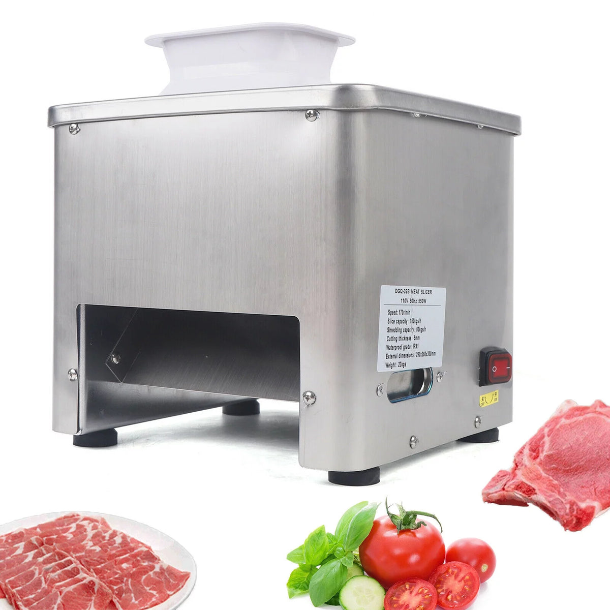 110V Stainless Electric Meat Slicer N458