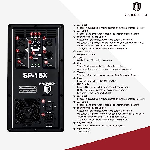 15 inch 2000W Powered PA Subwoofer with Class-D Amplifier G79787