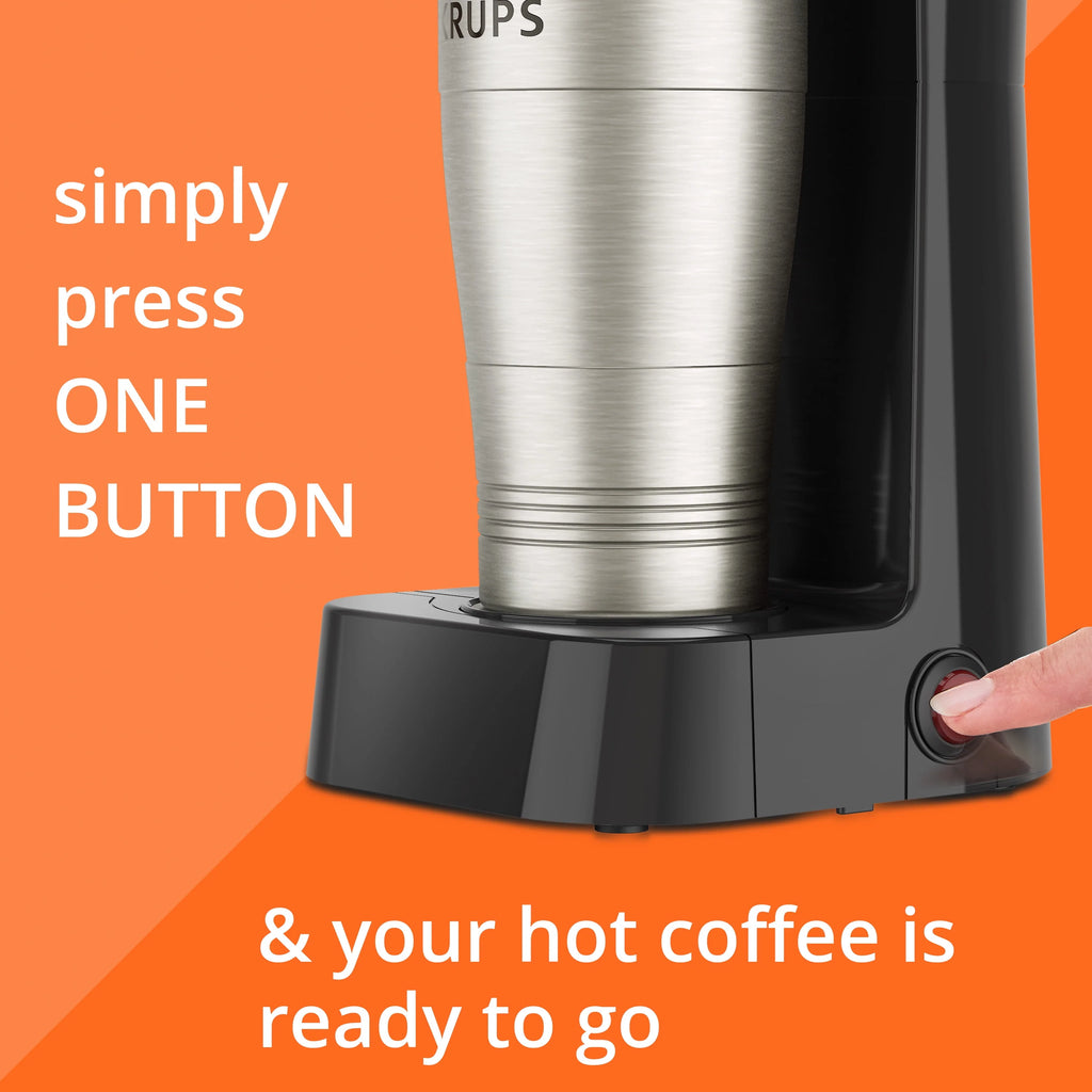Single-Serve Coffee Maker with Stainless Steel Travel Mug E337585
