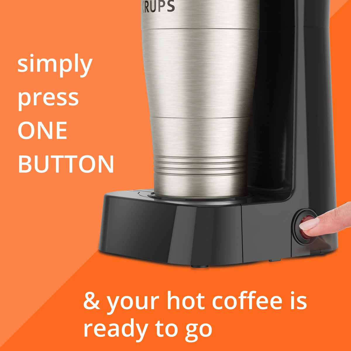 Single-Serve Coffee Maker with Stainless Steel Travel Mug E337585
