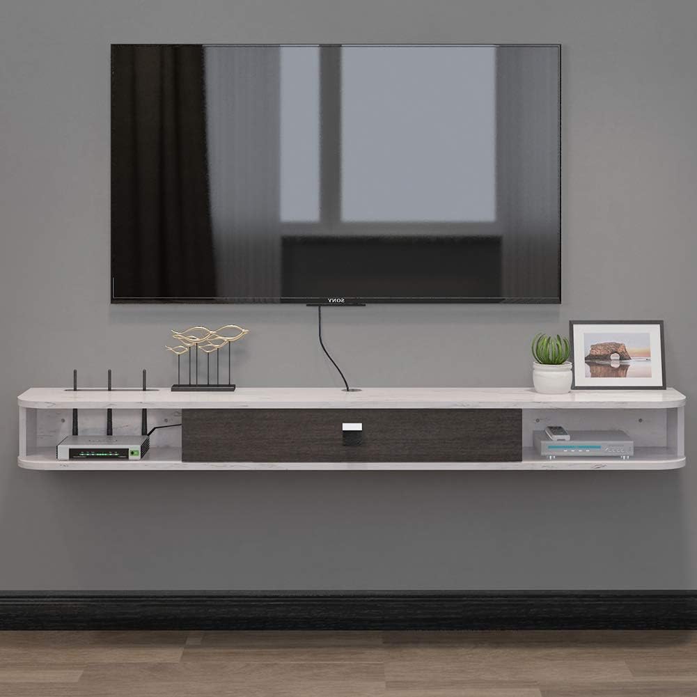 Wall-Mounted Floating TV Console with Door and Storage G942