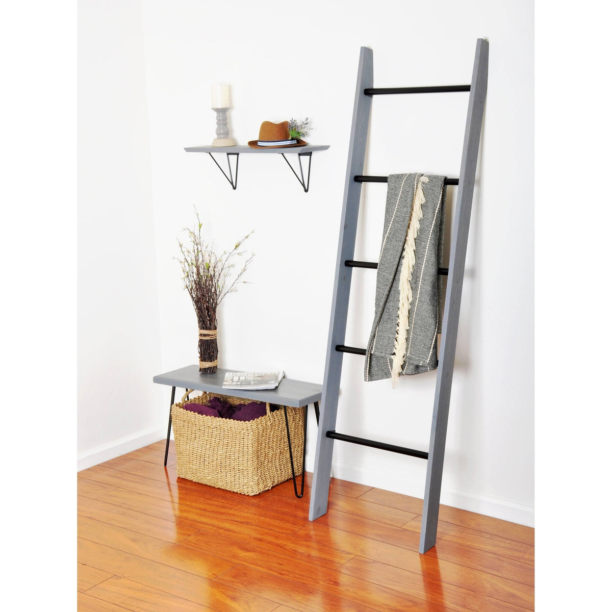 Dark Brown Wood Bracket Shelf F622