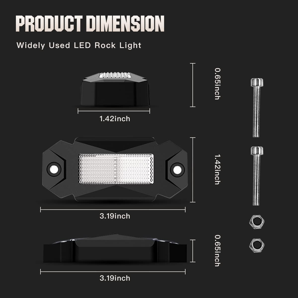 White LED Rock Lights 12PCS Underbody Lights Q380