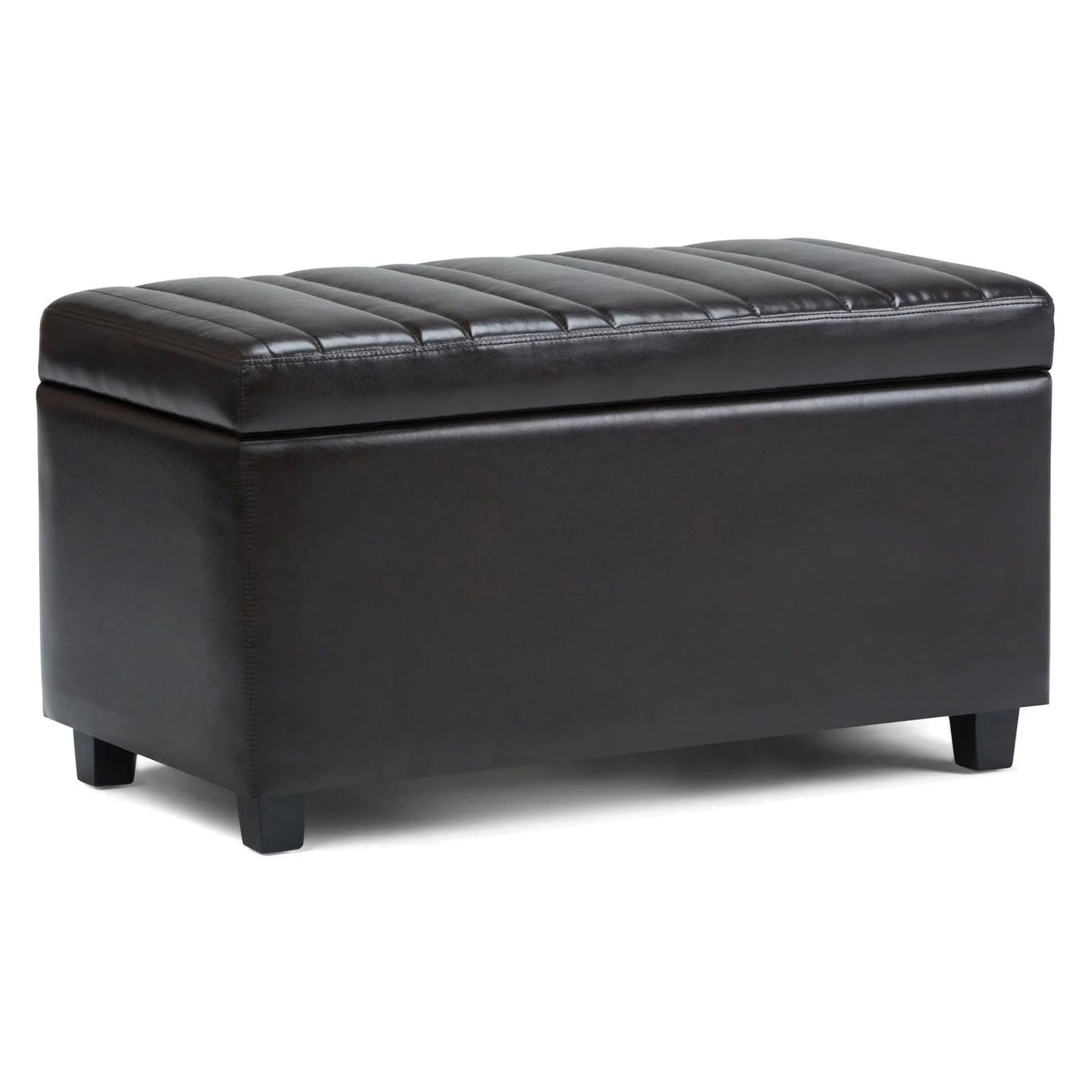 Stone Grey Faux Leather Storage Ottoman Bench Z43258
