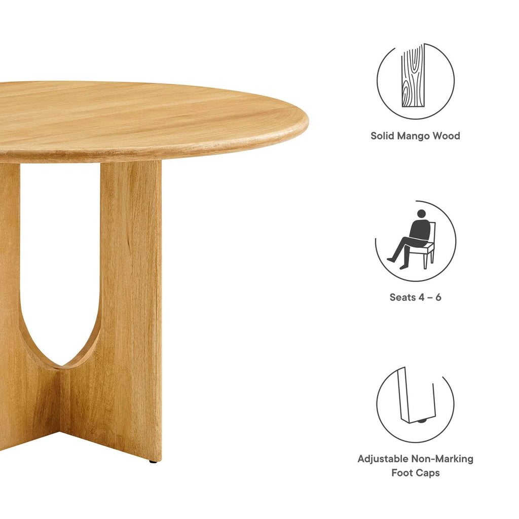 Round 48" Oak Wood Dining Table Y311432