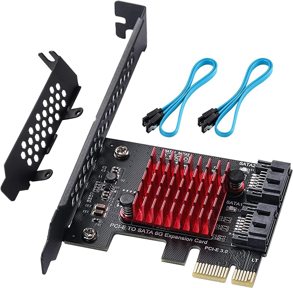 PCIE to SATA 3.0 6 Gbps Expansion Card with 16 SATA Cables B23479