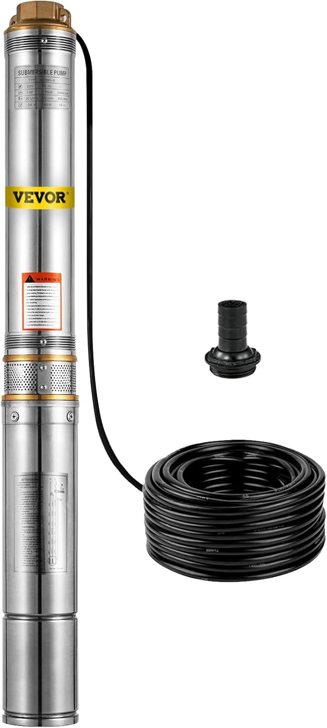 1 HP 33GPM 207ft Head Submersible Stainless Steel Well Pump T3128