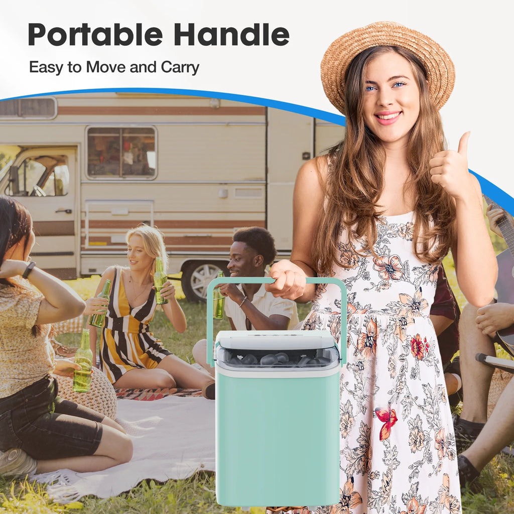 Portable Ice Maker Machine with Scoop and Basket S6508