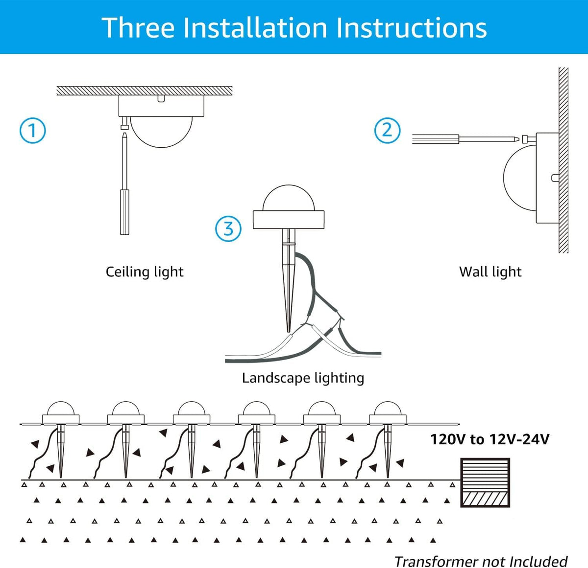 12-Pack LED Landscape Path Light, 4.5W, 2700K Soft White, Cast-Aluminum, Brass J21325