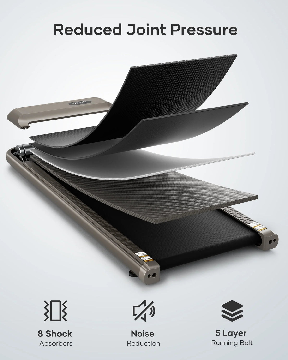Treadmill Walking Pad with Remote Control 2 in 1 Portable J34800