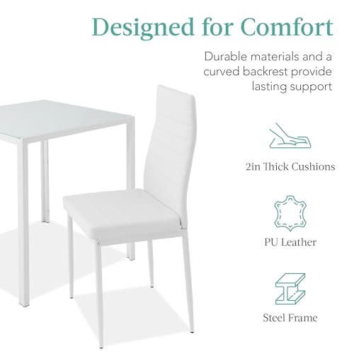 5 Piece Glass Dining Set with 4 Upholstered Chairs R3737