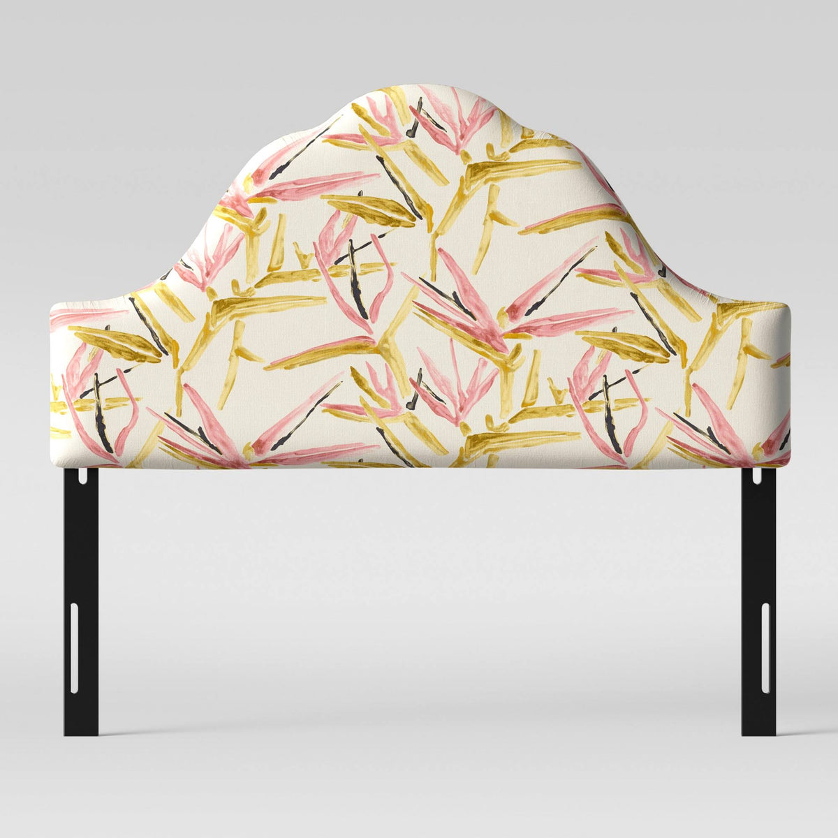 Arched Headboard Pink Cream Tropical Grass U529
