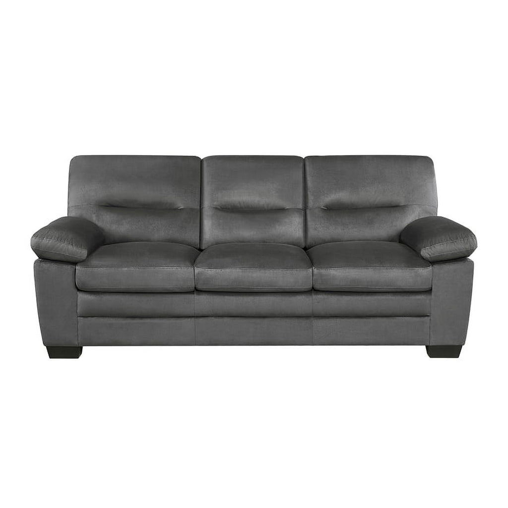 Dark Gray Textured Fabric 2-Piece Upholstered Sofa Set G198439